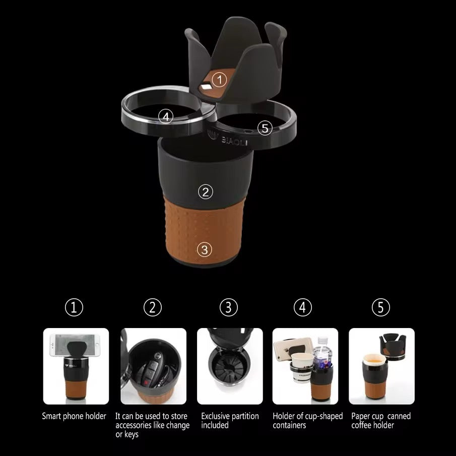 Adjustable auto multi cup holder