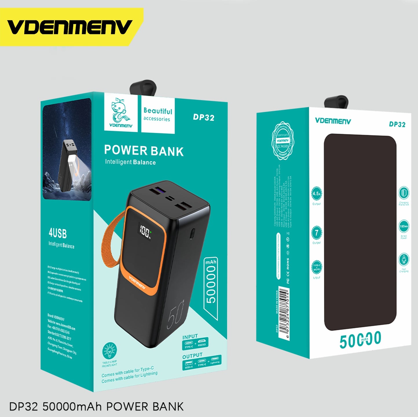 VDEMENV 50,000 mAh Power Bank